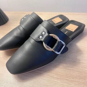 Dolce Vita Black Leather Mules w Buckle size 7.5 Never Worn